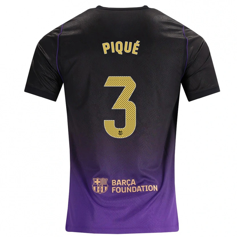 Danxen Donna Maglia Gerard Pique #3 Viola Giallo Nero Kit Gara Away 2026/27 Maglietta