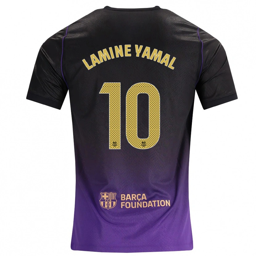 Danxen Donna Maglia Lamine Yamal #10 Viola Giallo Nero Kit Gara Away 2026/27 Maglietta