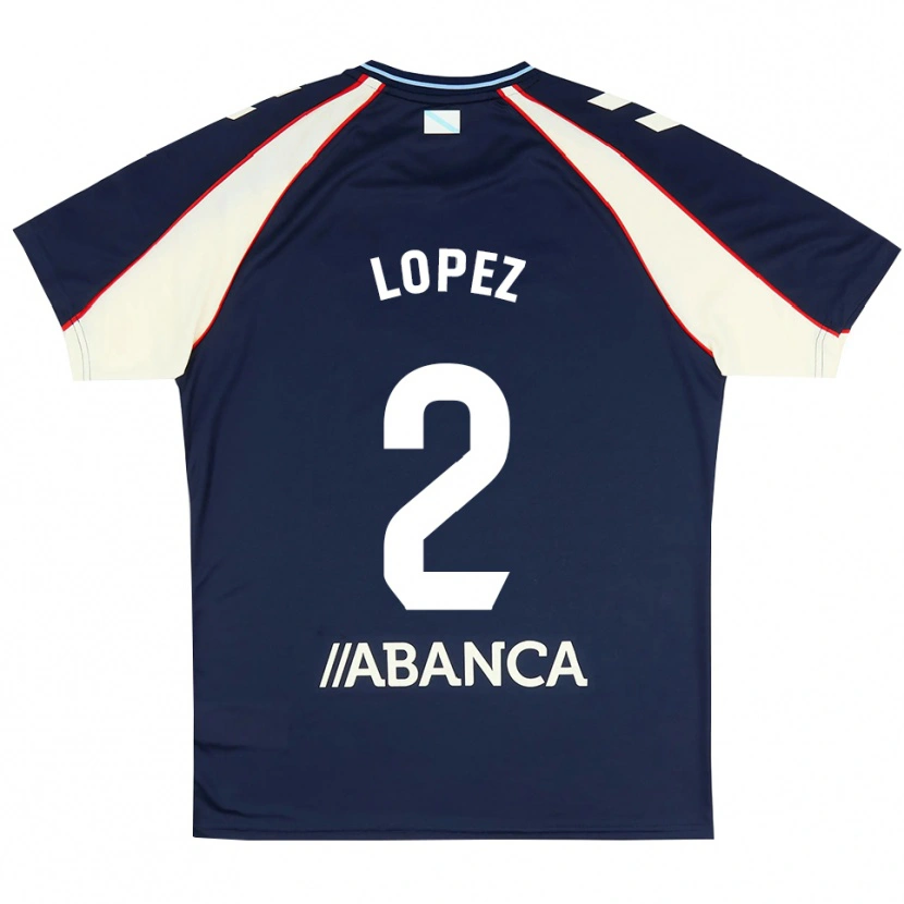 Danxen Donna Maglia Iván López #2 Blu Reale Rosso Bianco Kit Gara Away 2026/27 Maglietta