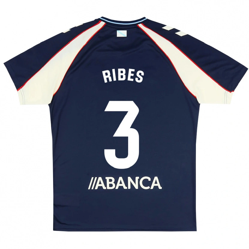 Danxen Donna Maglia Kike Ribes #3 Blu Reale Rosso Bianco Kit Gara Away 2026/27 Maglietta