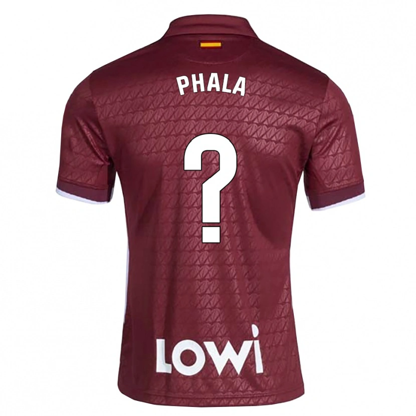 Danxen Donna Maglia Bonginkosi Phala #0 Rosso Scuro Bianco Kit Gara Away 2026/27 Maglietta