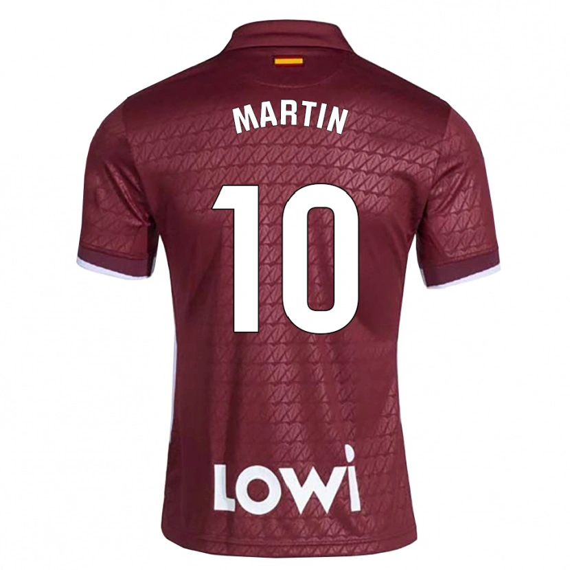 Danxen Donna Maglia Adrián Martín #10 Rosso Scuro Bianco Kit Gara Away 2026/27 Maglietta