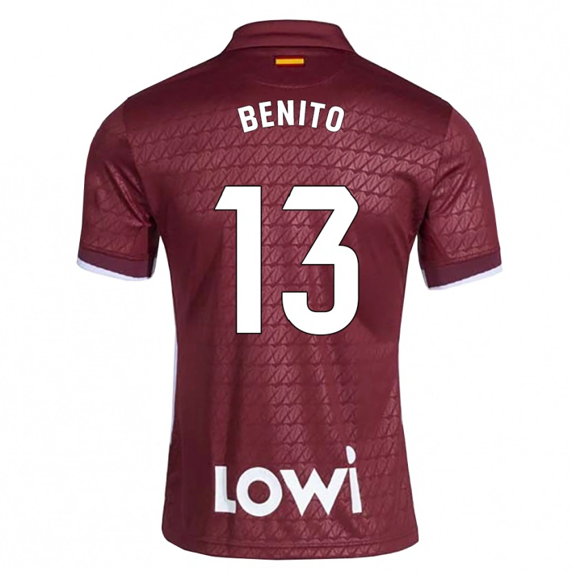 Danxen Donna Maglia Jorge Benito #13 Rosso Scuro Bianco Kit Gara Away 2026/27 Maglietta