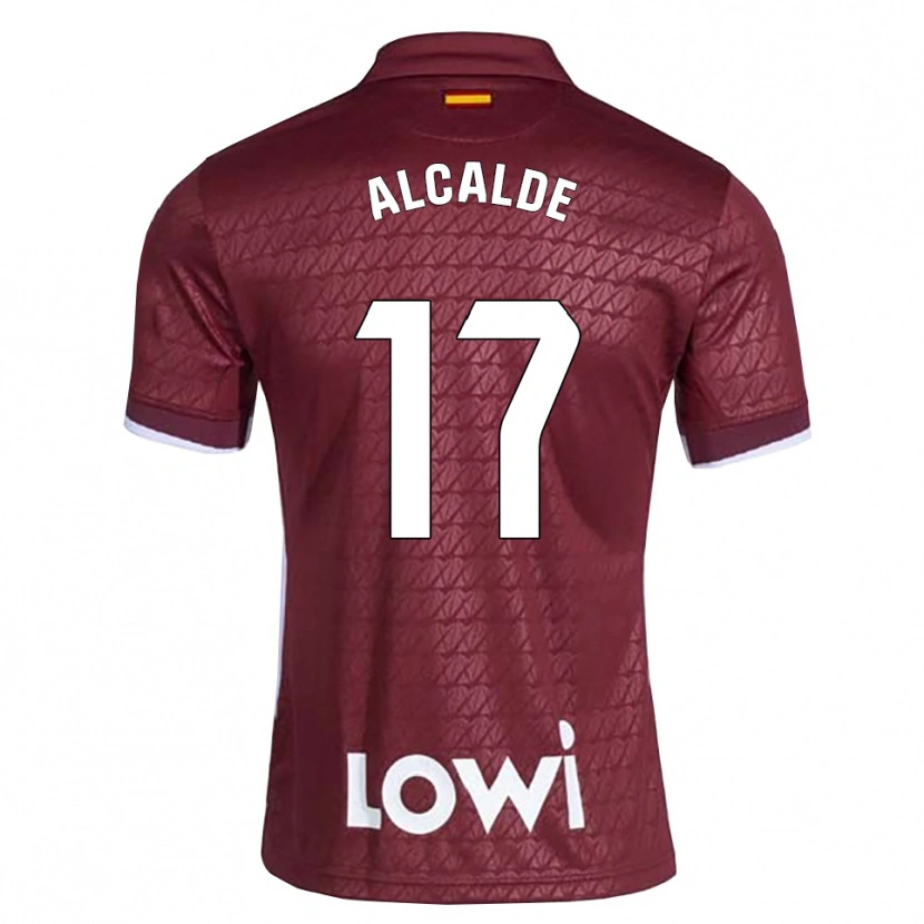 Danxen Donna Maglia Jacobo Alcalde #17 Rosso Scuro Bianco Kit Gara Away 2026/27 Maglietta