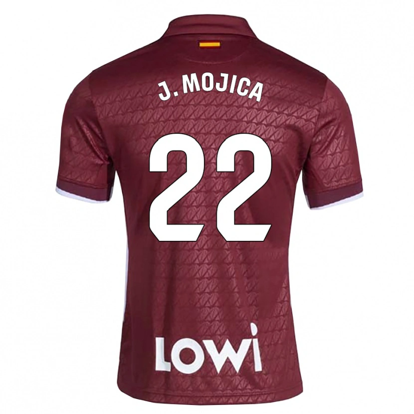 Danxen Donna Maglia Johan Mojica #22 Rosso Scuro Bianco Kit Gara Away 2026/27 Maglietta