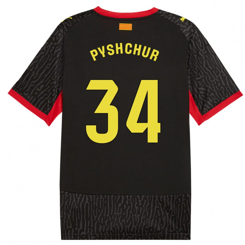 Danxen Donna Maglia Oleksandr Pyshchur #34 Nero Giallo Rosso Kit Gara Away 2026/27 Maglietta