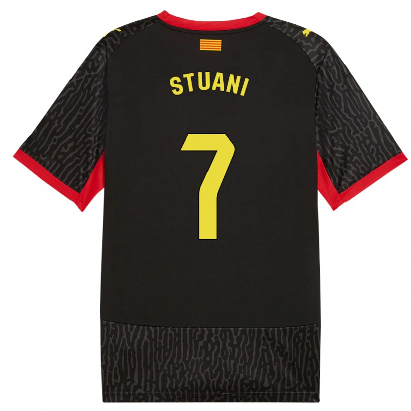 Danxen Donna Maglia Cristhian Stuani #7 Nero Giallo Rosso Kit Gara Away 2026/27 Maglietta