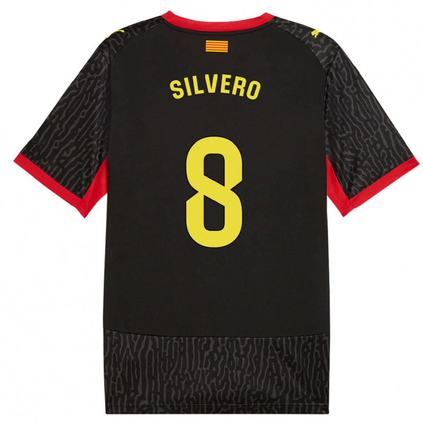 Danxen Donna Maglia Pol Silvero #8 Nero Giallo Rosso Kit Gara Away 2026/27 Maglietta