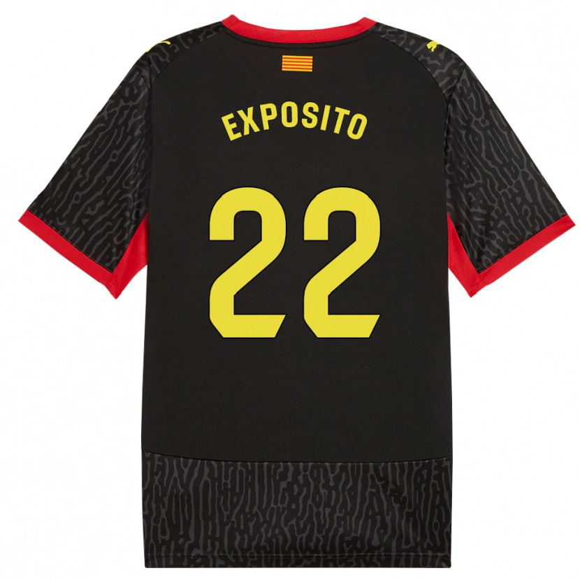 Danxen Donna Maglia Samu Exposito #22 Nero Giallo Rosso Kit Gara Away 2026/27 Maglietta