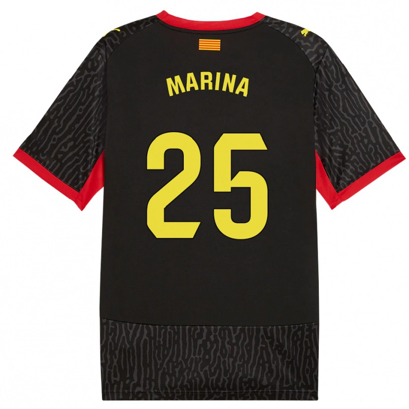 Danxen Donna Maglia Sergi Marina #25 Nero Giallo Rosso Kit Gara Away 2026/27 Maglietta