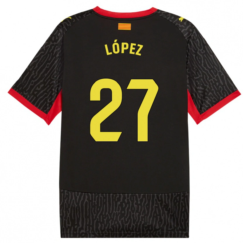 Danxen Donna Maglia Toni López #27 Nero Giallo Rosso Kit Gara Away 2026/27 Maglietta