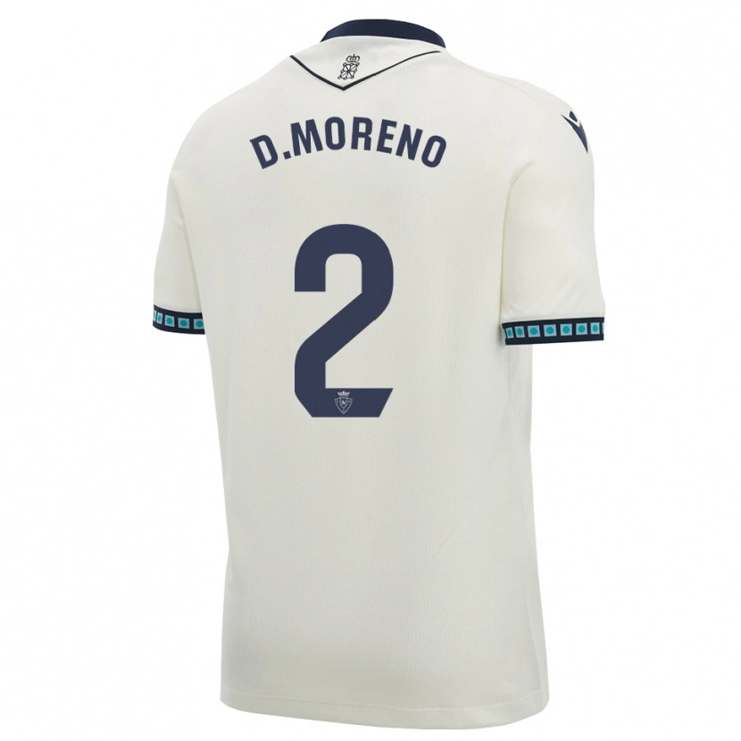Danxen Donna Maglia Diego Moreno #2 Bianco Nero Azzurro Chiaro Kit Gara Away 2026/27 Maglietta