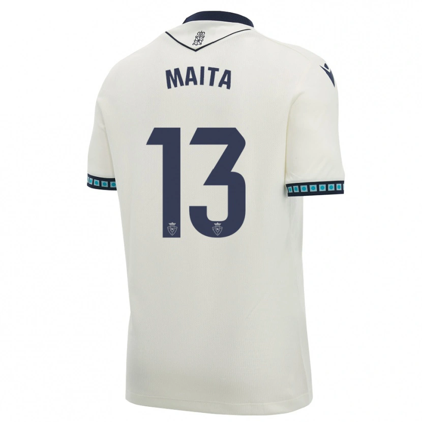 Danxen Donna Maglia Maitane Zalba Irañeta #13 Bianco Nero Azzurro Chiaro Kit Gara Away 2026/27 Maglietta