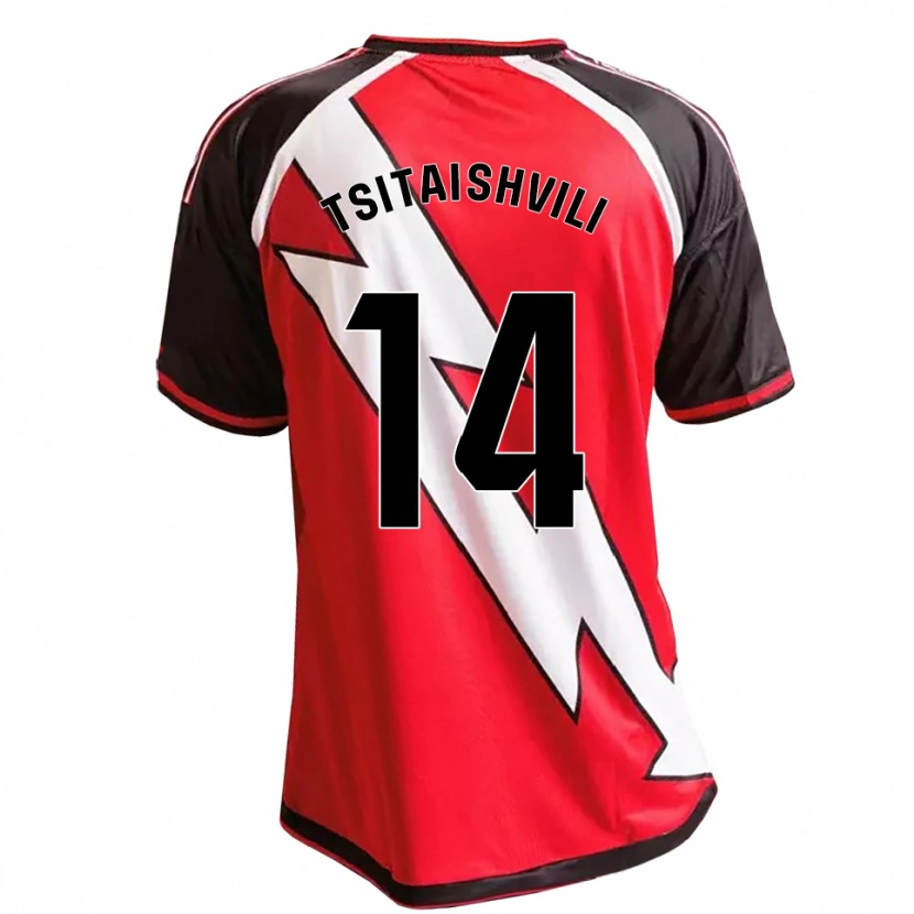 Danxen Donna Maglia Giorgi Tsitaishvili #14 Rosso Nero Bianco Kit Gara Away 2026/27 Maglietta