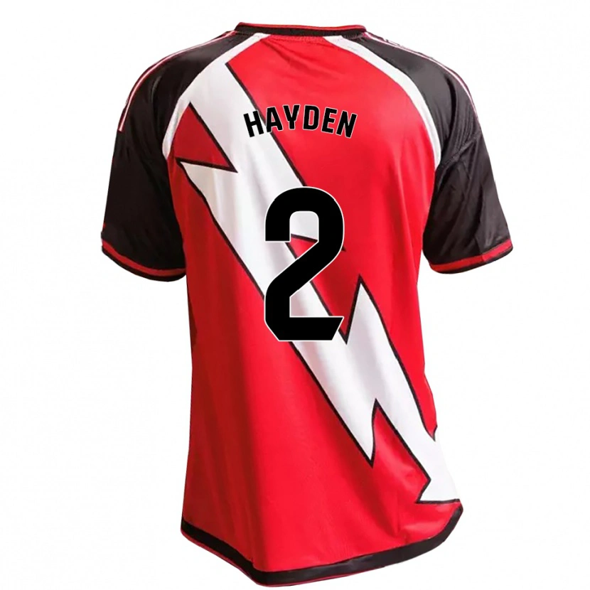 Danxen Donna Maglia Danielle Hayden #2 Rosso Nero Bianco Kit Gara Away 2026/27 Maglietta