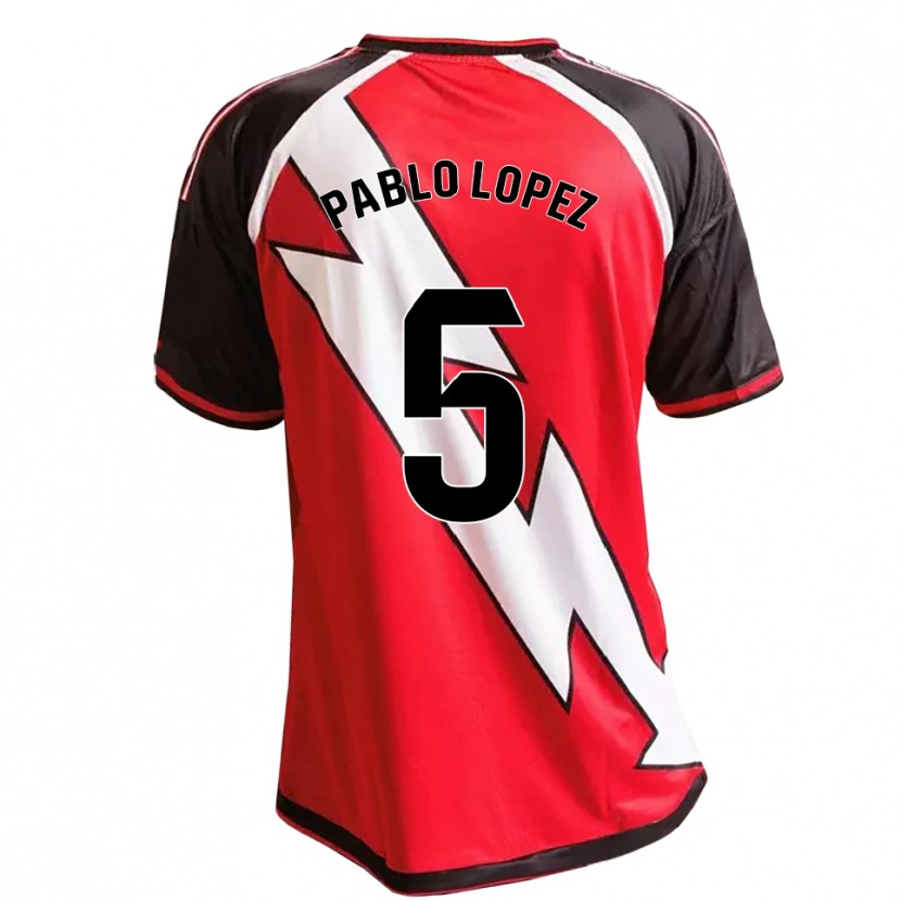 Danxen Donna Maglia Pablo López #5 Rosso Nero Bianco Kit Gara Away 2026/27 Maglietta