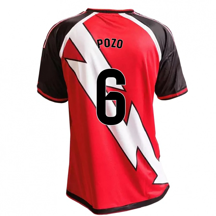 Danxen Donna Maglia José Pozo #6 Rosso Nero Bianco Kit Gara Away 2026/27 Maglietta
