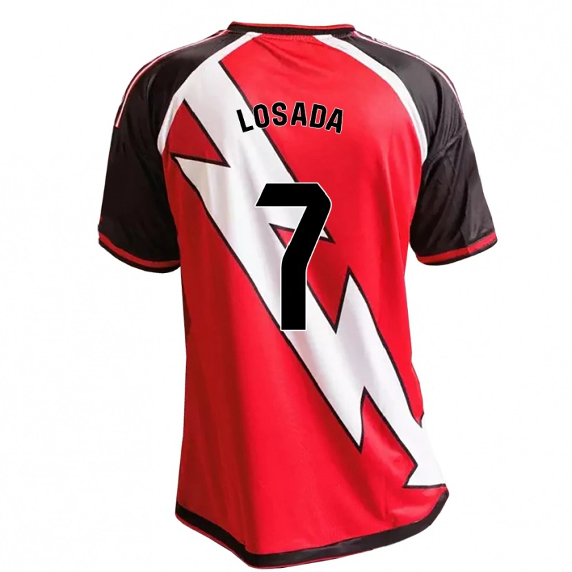 Danxen Donna Maglia Juan Losada #7 Rosso Nero Bianco Kit Gara Away 2026/27 Maglietta