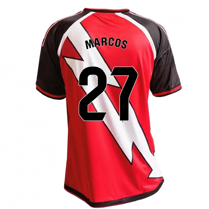 Danxen Donna Maglia Álvaro Marcos #27 Rosso Nero Bianco Kit Gara Away 2026/27 Maglietta