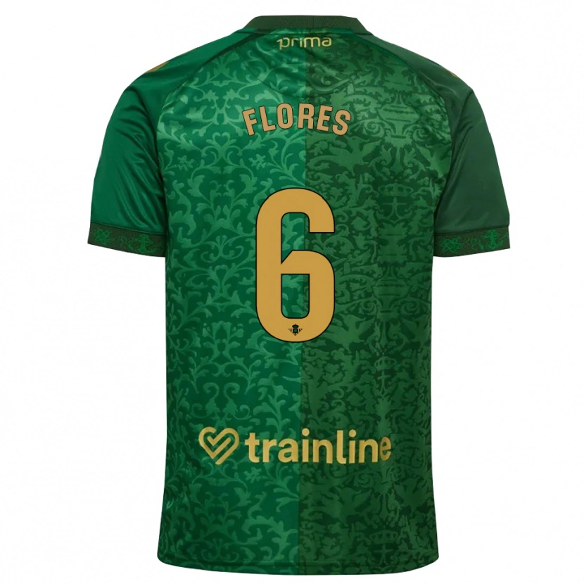 Danxen Donna Maglia Mateo Flores #6 Verde Foresta Marrone Dorato Scuro Kit Gara Away 2026/27 Maglietta
