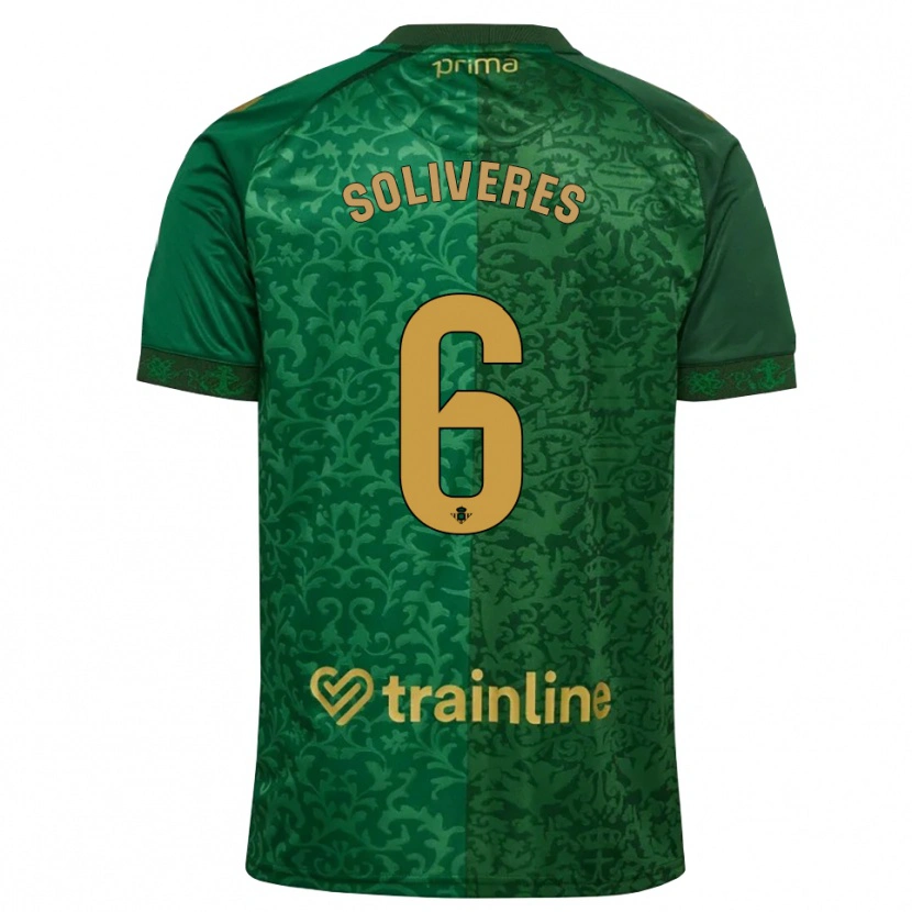 Danxen Donna Maglia Gema Soliveres #6 Verde Foresta Marrone Dorato Scuro Kit Gara Away 2026/27 Maglietta