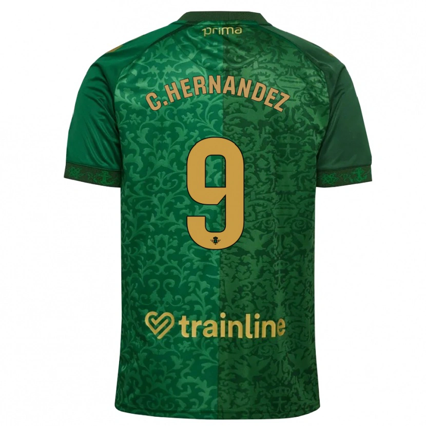 Danxen Donna Maglia Cucho Hernández #9 Verde Foresta Marrone Dorato Scuro Kit Gara Away 2026/27 Maglietta