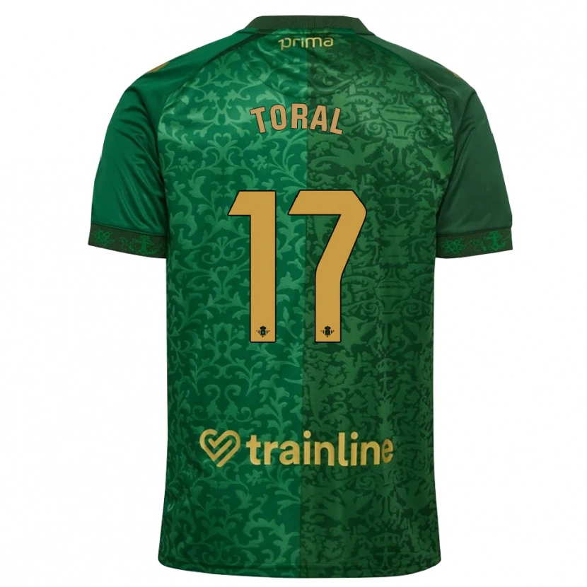 Danxen Donna Maglia Antonio Toral #17 Verde Foresta Marrone Dorato Scuro Kit Gara Away 2026/27 Maglietta