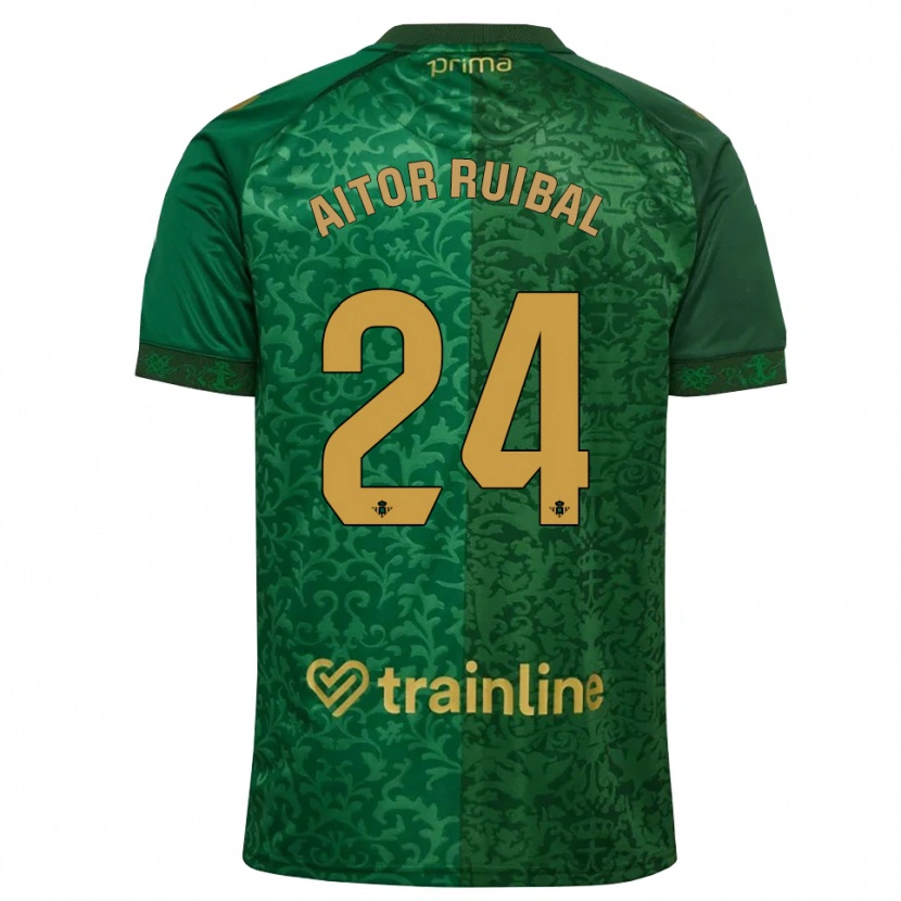 Danxen Donna Maglia Aitor Ruibal #24 Verde Foresta Marrone Dorato Scuro Kit Gara Away 2026/27 Maglietta