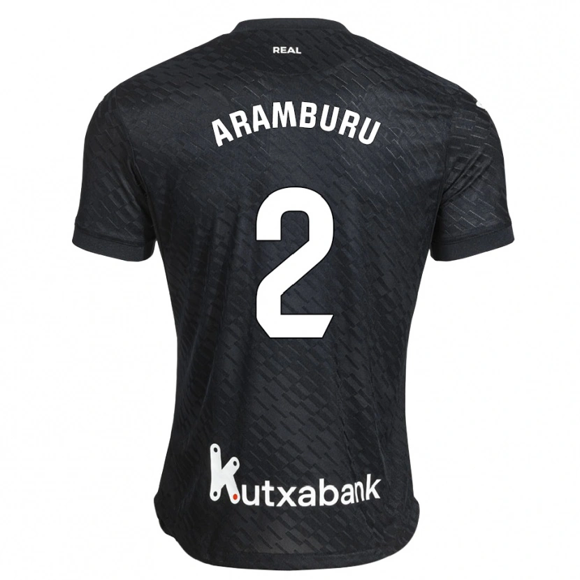 Danxen Donna Maglia Jon Aramburu #2 Nero Bianco Kit Gara Away 2026/27 Maglietta