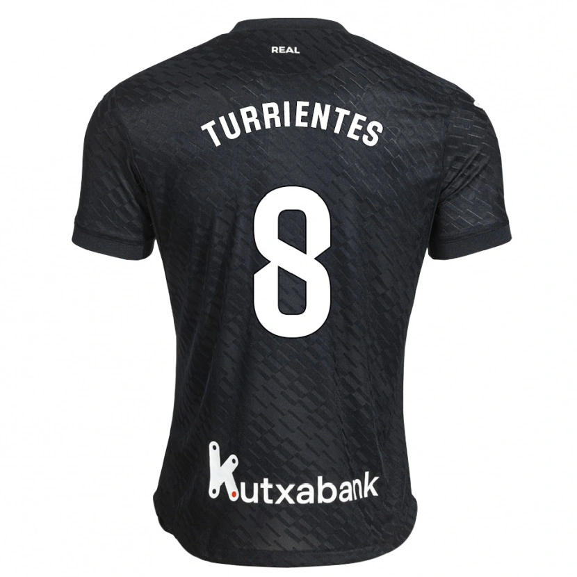 Danxen Donna Maglia Beñat Turrientes #8 Nero Bianco Kit Gara Away 2026/27 Maglietta