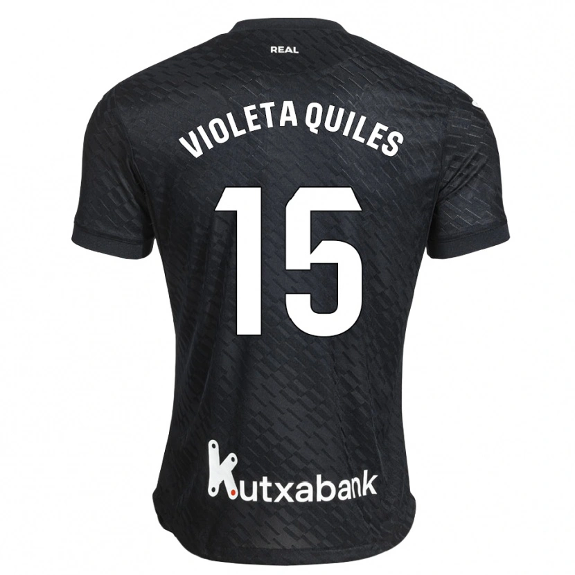 Danxen Donna Maglia Violeta Quiles #15 Nero Bianco Kit Gara Away 2026/27 Maglietta