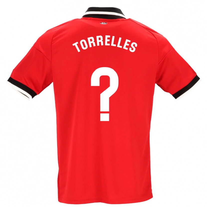 Danxen Donna Maglia Genís Torrelles #0 Nero Bianco Rosso Kit Gara Away 2026/27 Maglietta