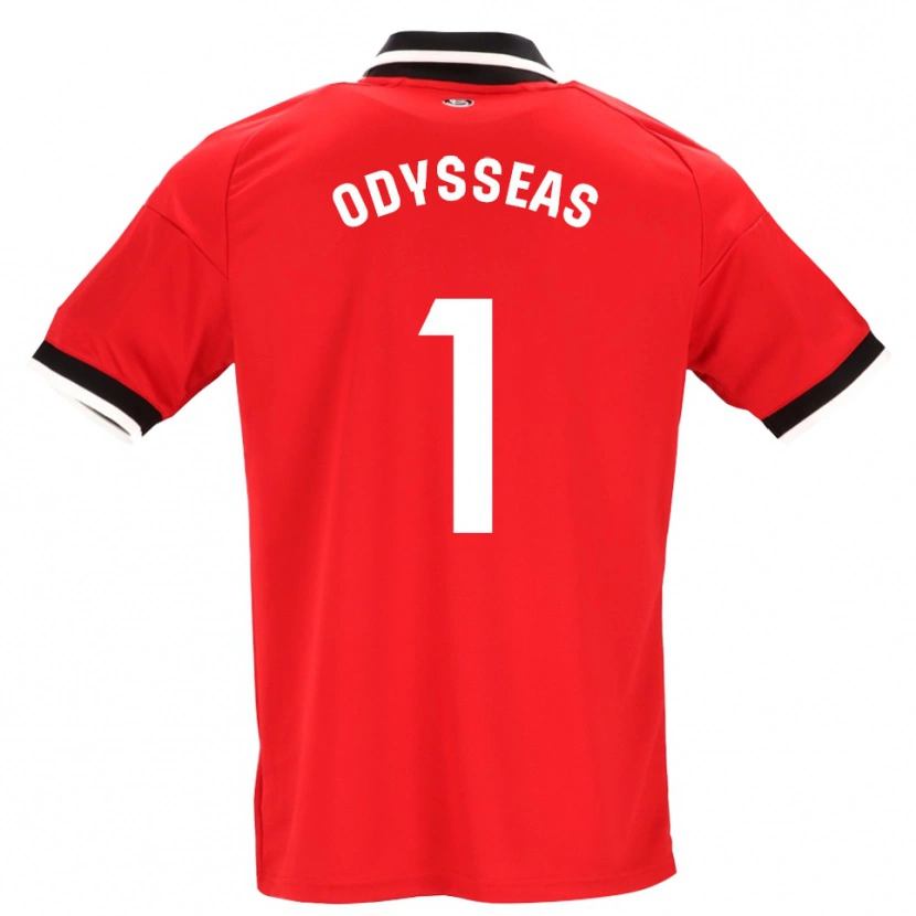 Danxen Donna Maglia Odysseas Vlachodimos #1 Nero Bianco Rosso Kit Gara Away 2026/27 Maglietta