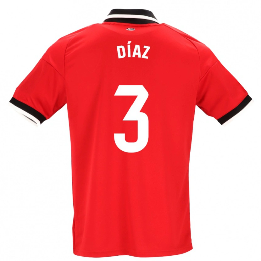 Danxen Donna Maglia Julio Díaz #3 Nero Bianco Rosso Kit Gara Away 2026/27 Maglietta