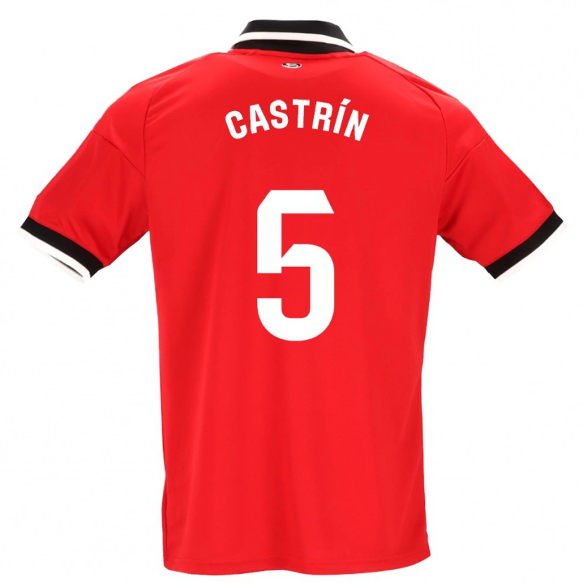 Danxen Donna Maglia Andrés Castrín #5 Nero Bianco Rosso Kit Gara Away 2026/27 Maglietta