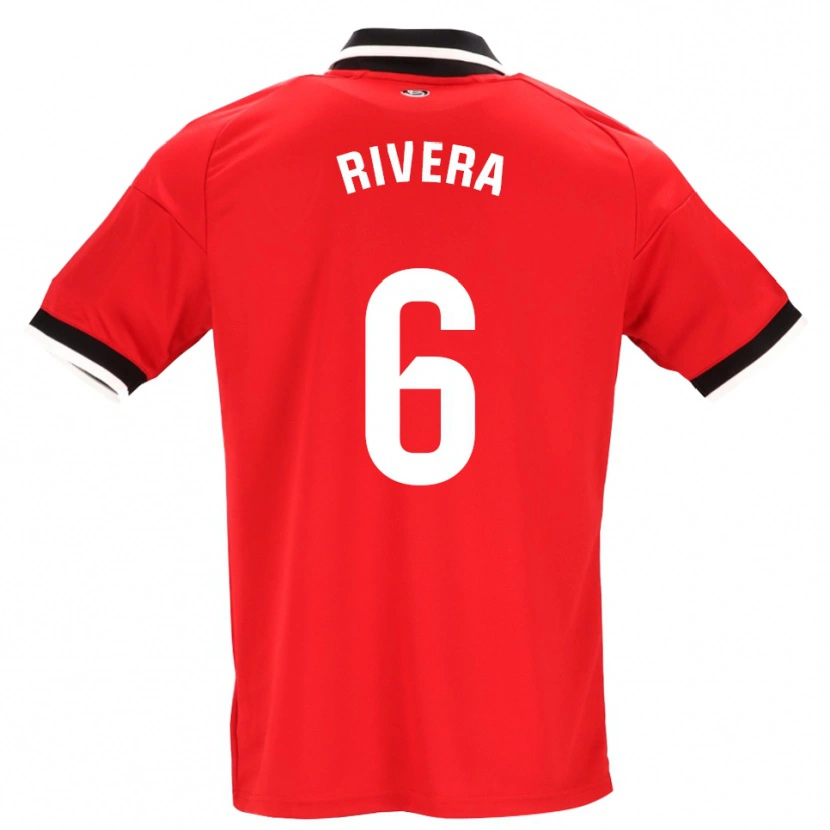 Danxen Donna Maglia Pablo Rivera #6 Nero Bianco Rosso Kit Gara Away 2026/27 Maglietta
