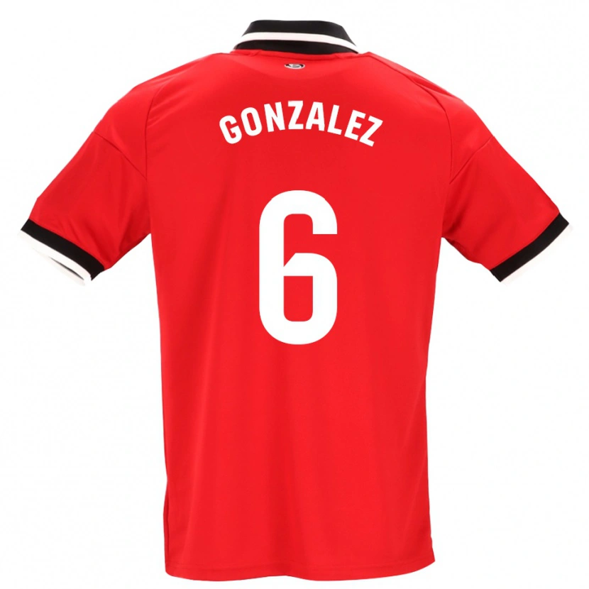 Danxen Donna Maglia Pamela González #6 Nero Bianco Rosso Kit Gara Away 2026/27 Maglietta