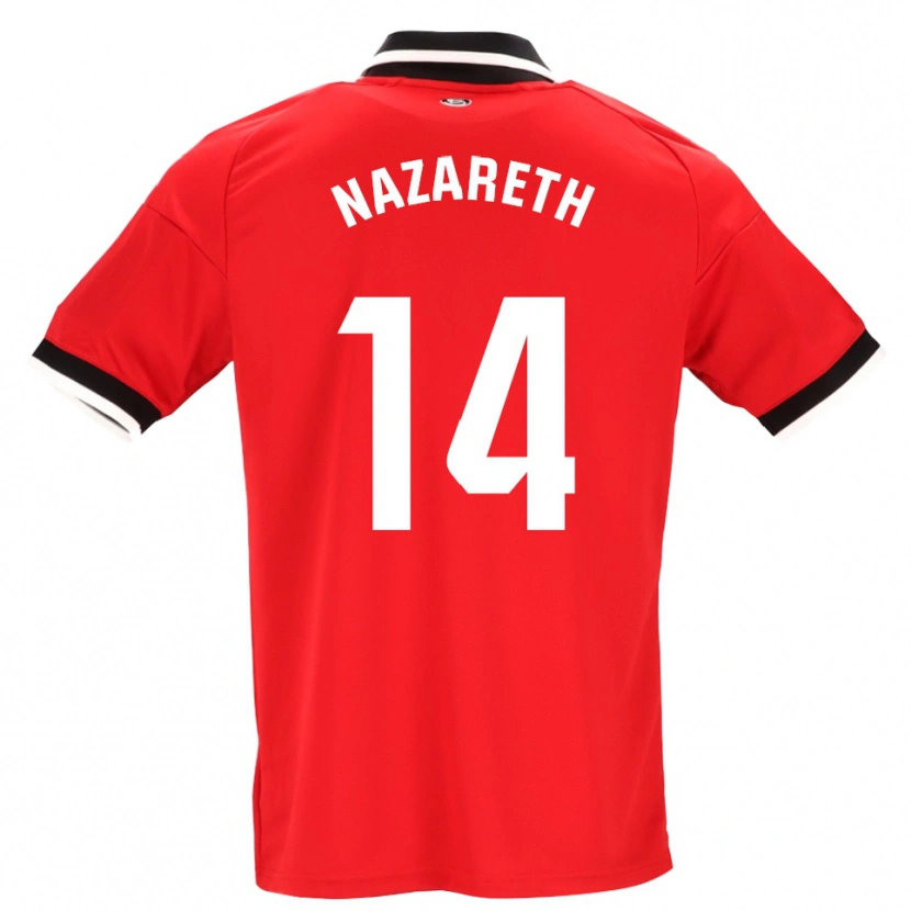 Danxen Donna Maglia Nazareth Martín #14 Nero Bianco Rosso Kit Gara Away 2026/27 Maglietta
