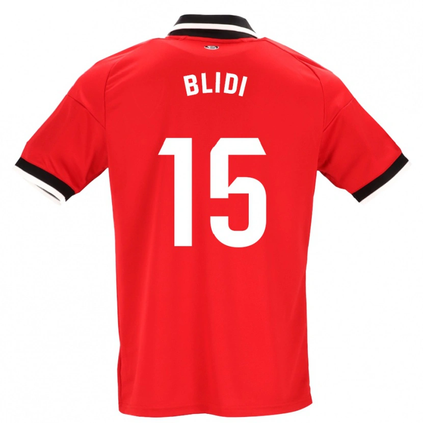 Danxen Donna Maglia Naim Blidi #15 Nero Bianco Rosso Kit Gara Away 2026/27 Maglietta
