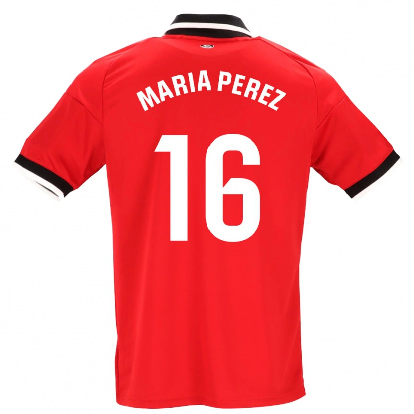Danxen Donna Maglia María Pérez Rabaza #16 Nero Bianco Rosso Kit Gara Away 2026/27 Maglietta
