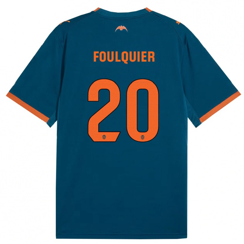 Danxen Donna Maglia Dimitri Foulquier #20 Blu Acciaio Arancione Kit Gara Away 2026/27 Maglietta