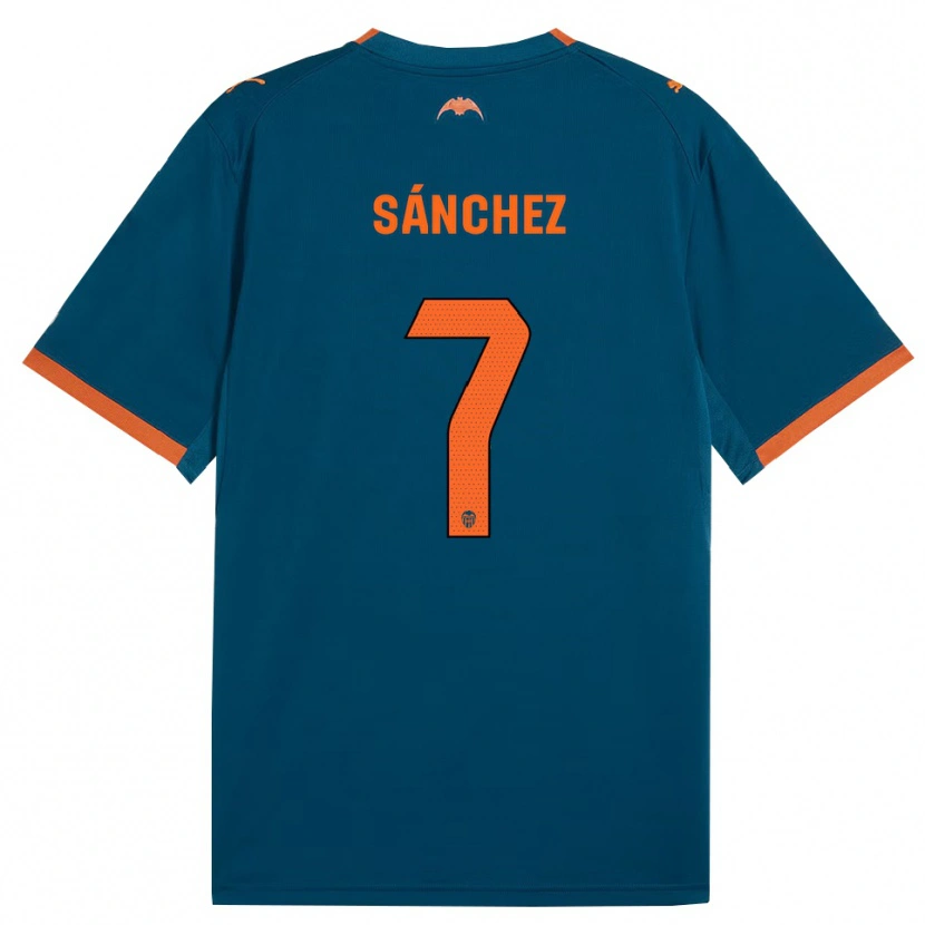 Danxen Donna Maglia Dani Sánchez #7 Blu Acciaio Arancione Kit Gara Away 2026/27 Maglietta