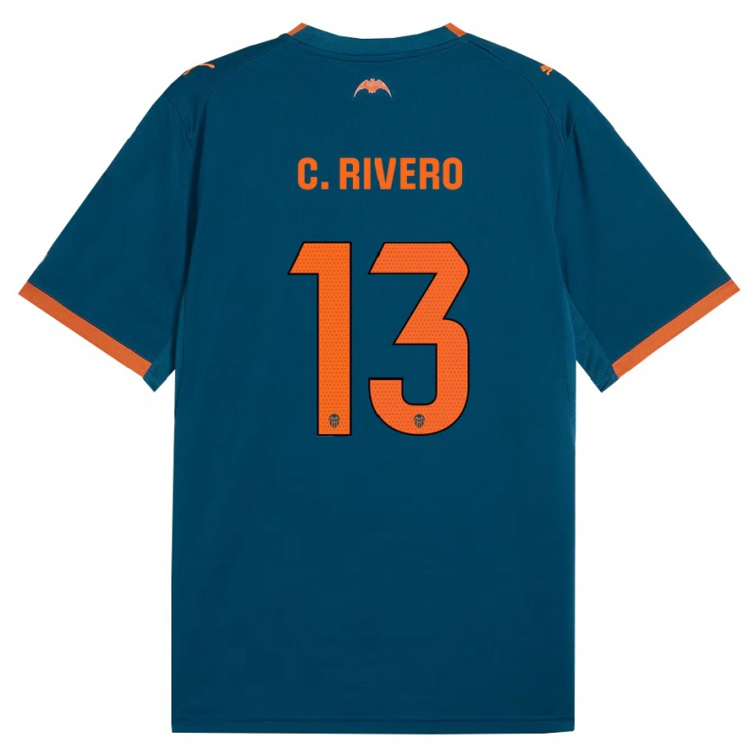 Danxen Donna Maglia Cristian Rivero #13 Blu Acciaio Arancione Kit Gara Away 2026/27 Maglietta