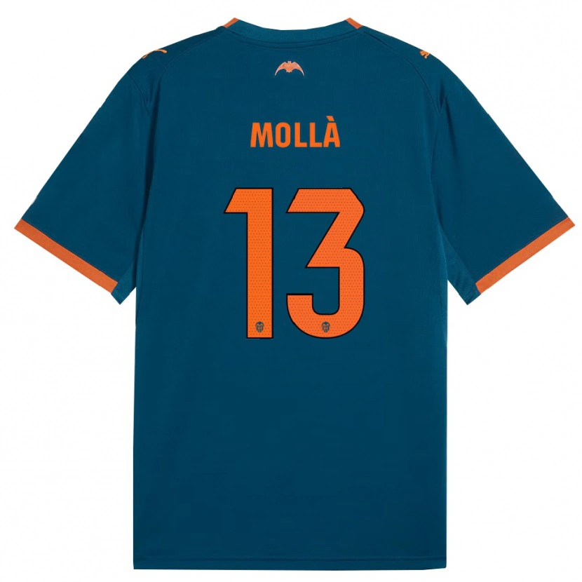 Danxen Donna Maglia Pablo Mollà #13 Blu Acciaio Arancione Kit Gara Away 2026/27 Maglietta