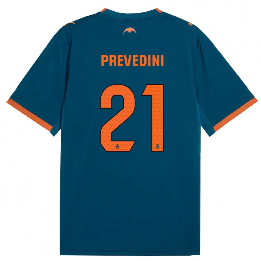 Danxen Donna Maglia Mateo Prevedini #21 Blu Acciaio Arancione Kit Gara Away 2026/27 Maglietta