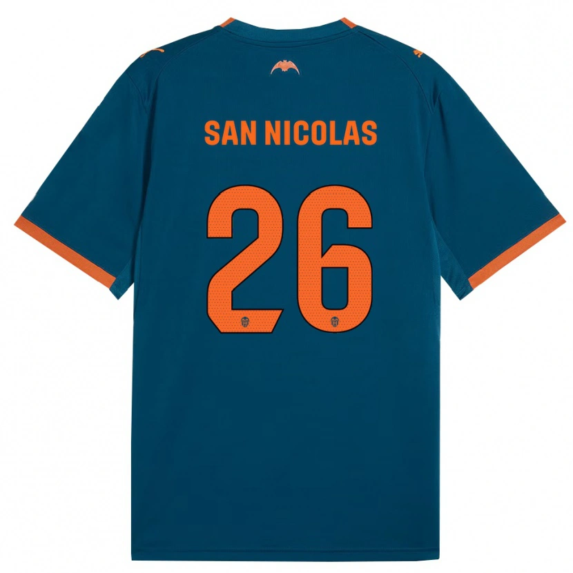 Danxen Donna Maglia Olga San Nicolas #26 Blu Acciaio Arancione Kit Gara Away 2026/27 Maglietta