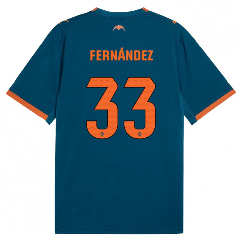 Danxen Donna Maglia Hugo Fernández #33 Blu Acciaio Arancione Kit Gara Away 2026/27 Maglietta