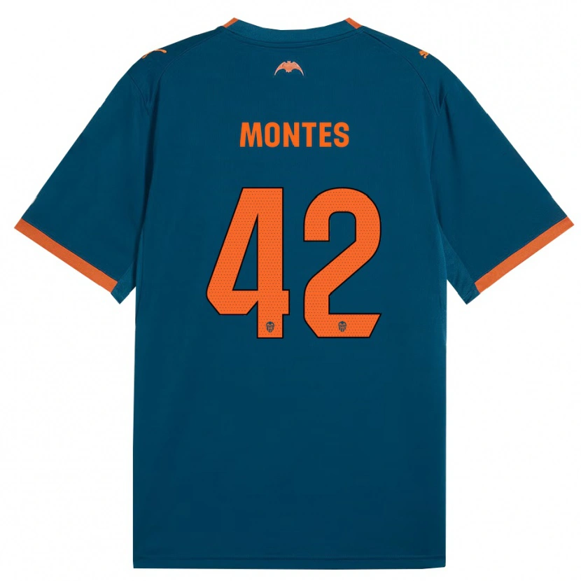 Danxen Donna Maglia Jan Montes #42 Blu Acciaio Arancione Kit Gara Away 2026/27 Maglietta
