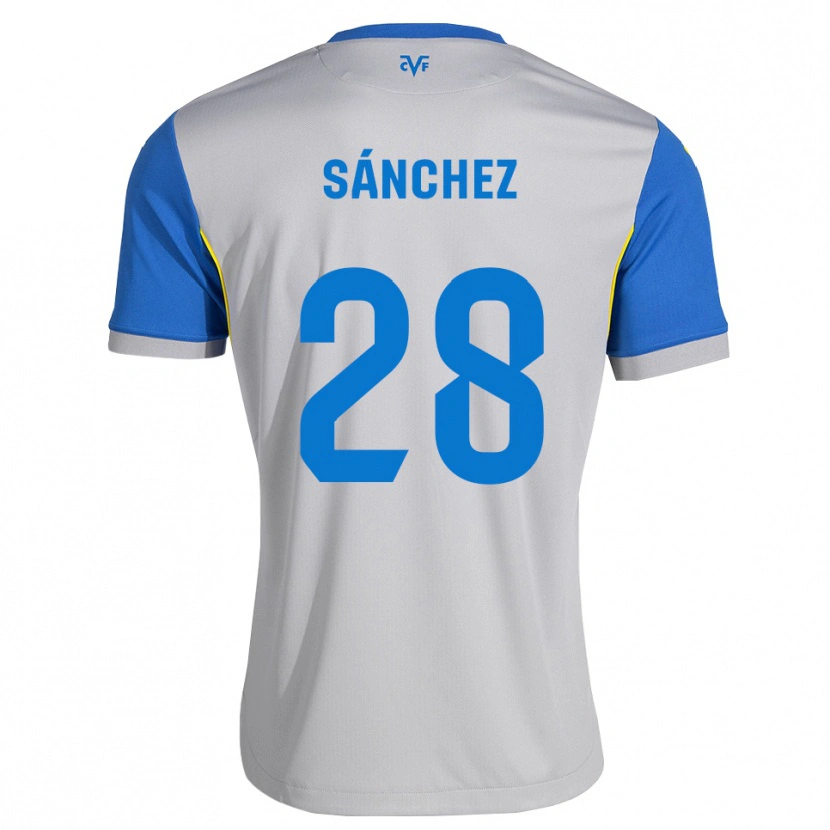 Danxen Donna Maglia Edu Sánchez #28 Blu Schiarente Grigio Kit Gara Away 2026/27 Maglietta