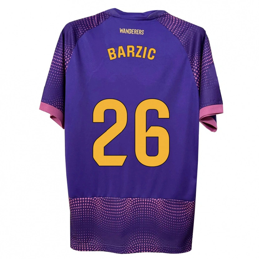 Danxen Donna Maglia Matia Barzic #26 Viola Bianco Rosa Kit Gara Away 2026/27 Maglietta